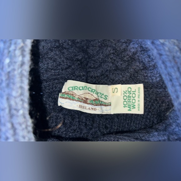 Aran Crafts Ireland 100% Merino Wool Cable Knit Side Zip Cardigan Womens S Small - Picture 5 of 9